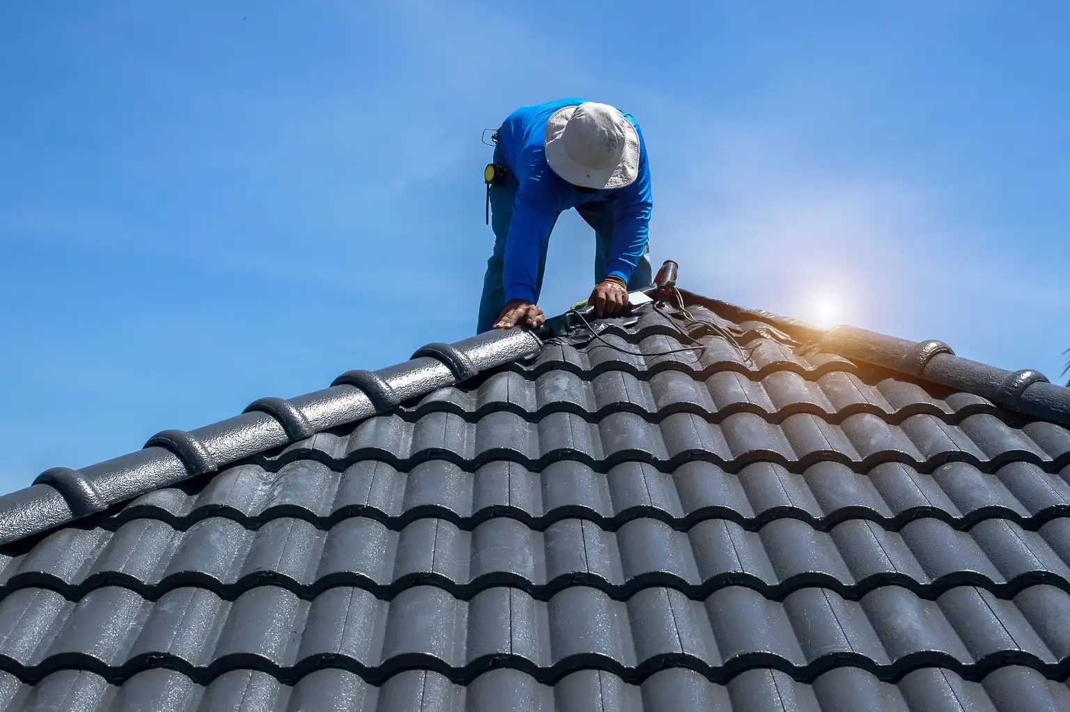 Commercial roofing with TPO and asphalt shingles in O'Fallon, IL