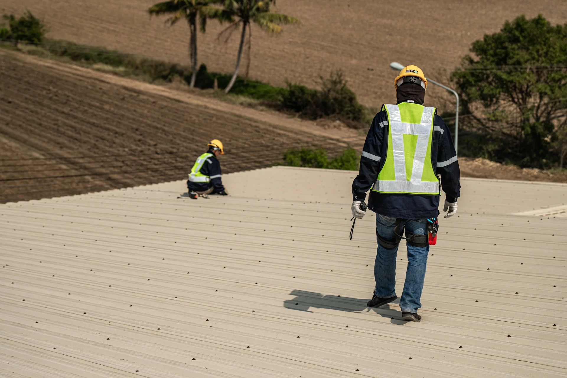 Brandon J Roofing professionals completing a roofing project